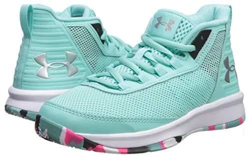 Under Armour Girls' Pre School Jet 2018 Basketball Shoe, Mermaid (300)/Black, 10.5K M US Little Kid