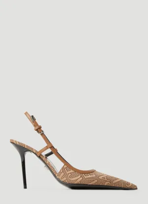 Versace Logo Sling Back High Heels