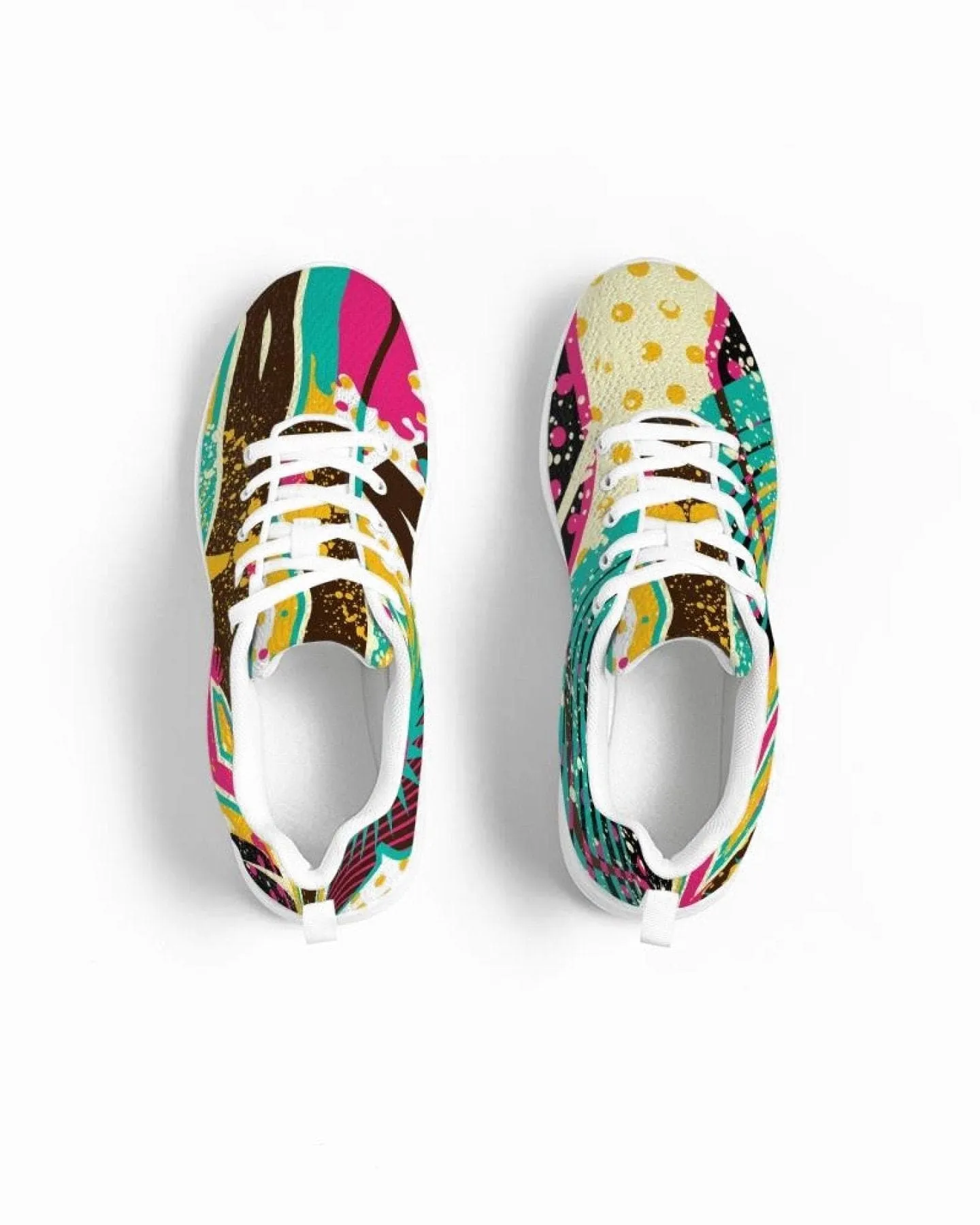 Womens Sneakers - Canvas Running Shoes, Multicolor Pop Print by inQue.Style