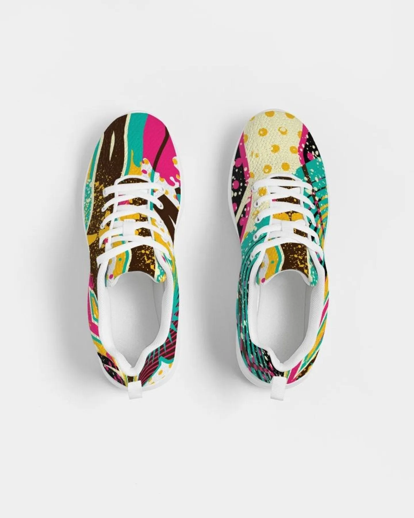 Womens Sneakers - Canvas Running Shoes, Multicolor Pop Print by inQue.Style