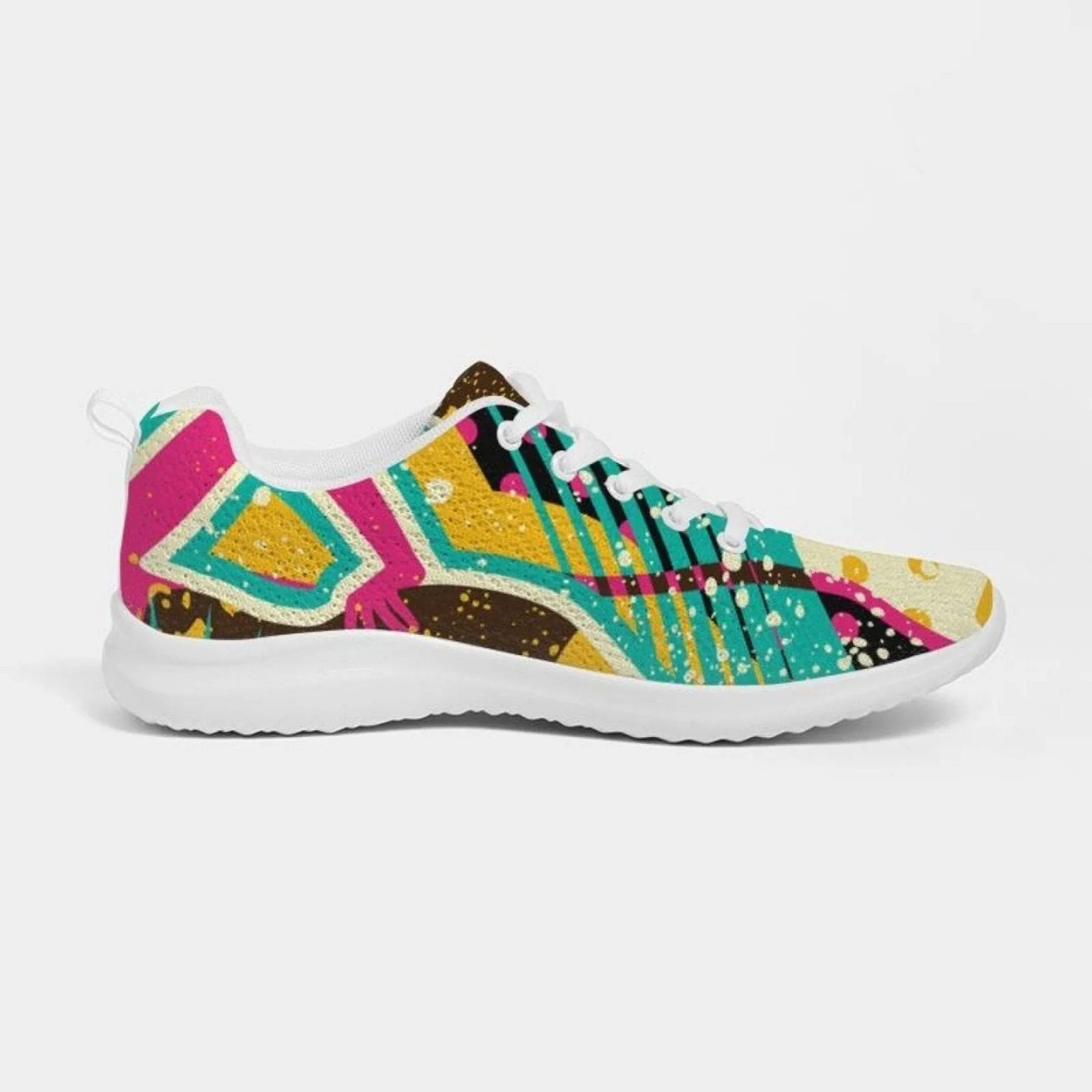 Womens Sneakers - Canvas Running Shoes, Multicolor Pop Print by inQue.Style