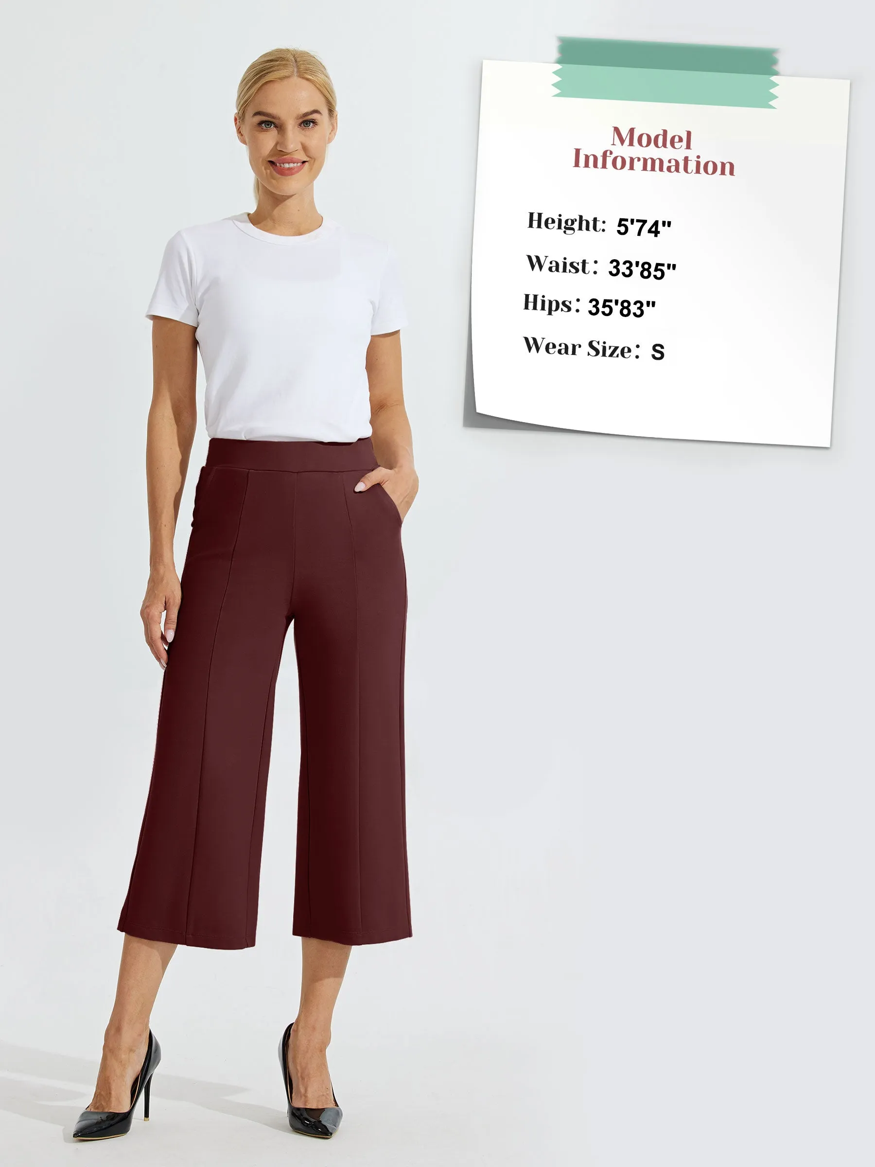 Women's Wide-Leg Capri Dress Pants