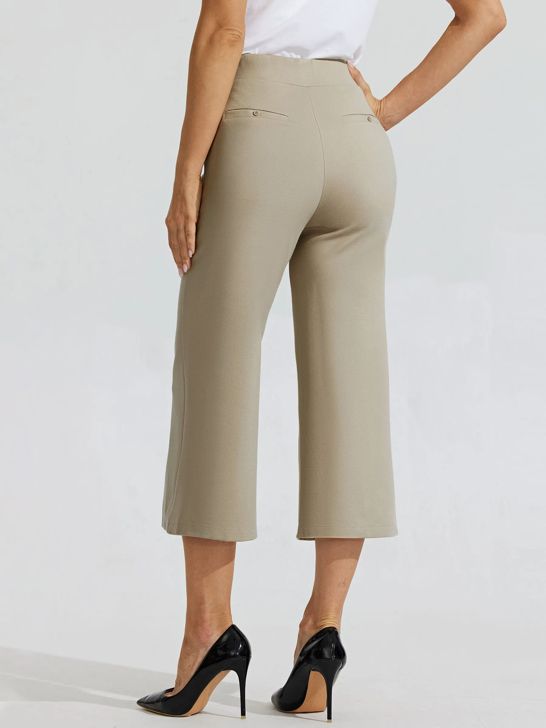 Women's Wide-Leg Capri Dress Pants