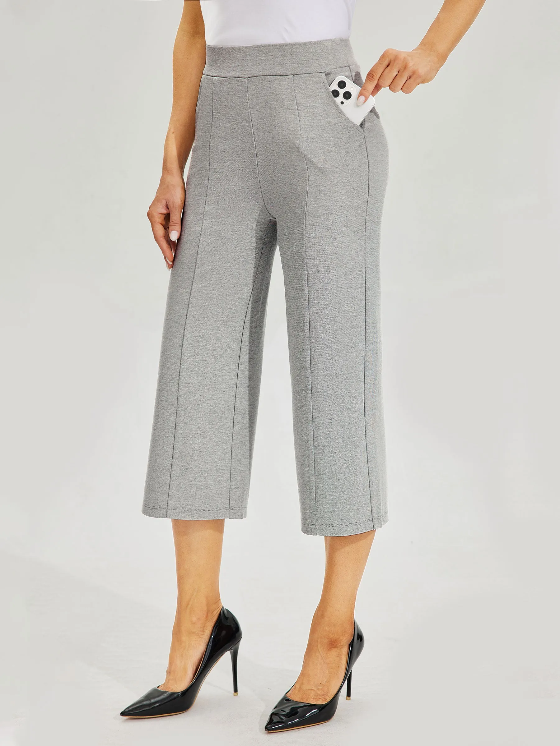 Women's Wide-Leg Capri Dress Pants
