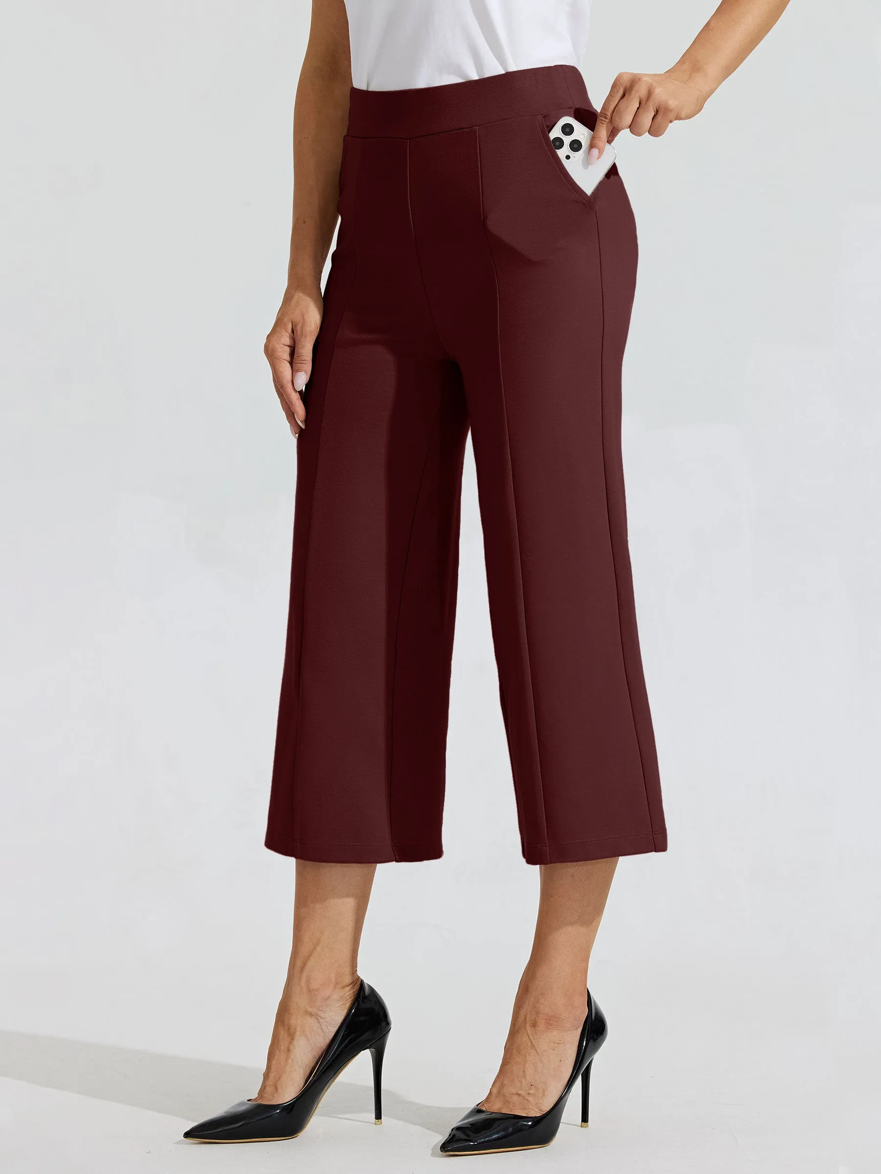 Women's Wide-Leg Capri Dress Pants