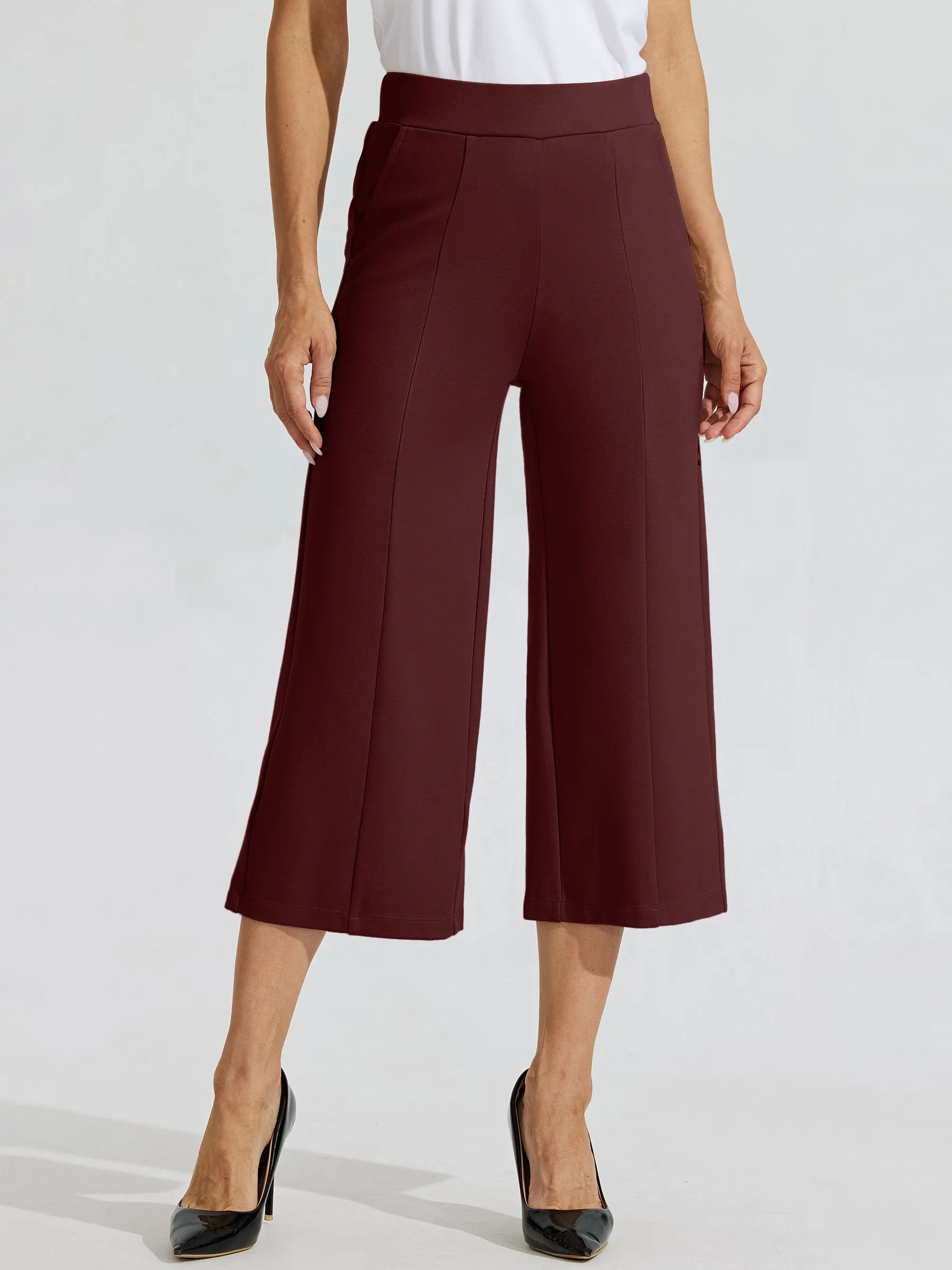 Women's Wide-Leg Capri Dress Pants