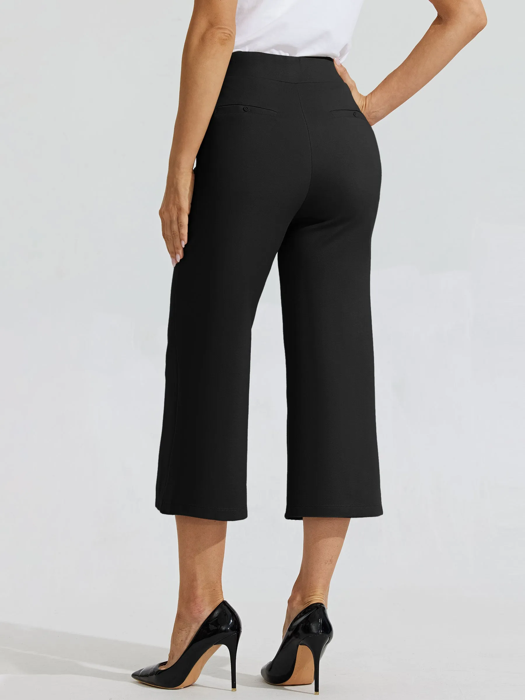 Women's Wide-Leg Capri Dress Pants