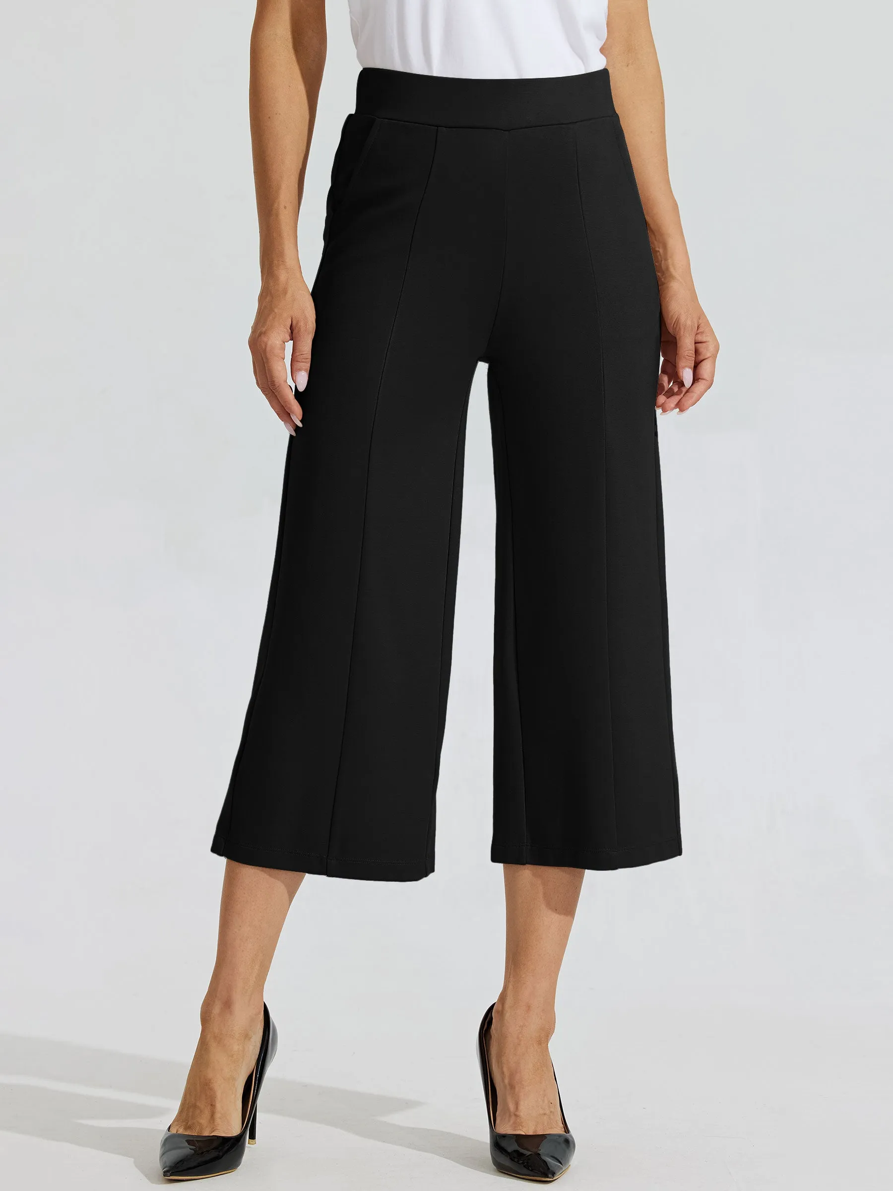 Women's Wide-Leg Capri Dress Pants