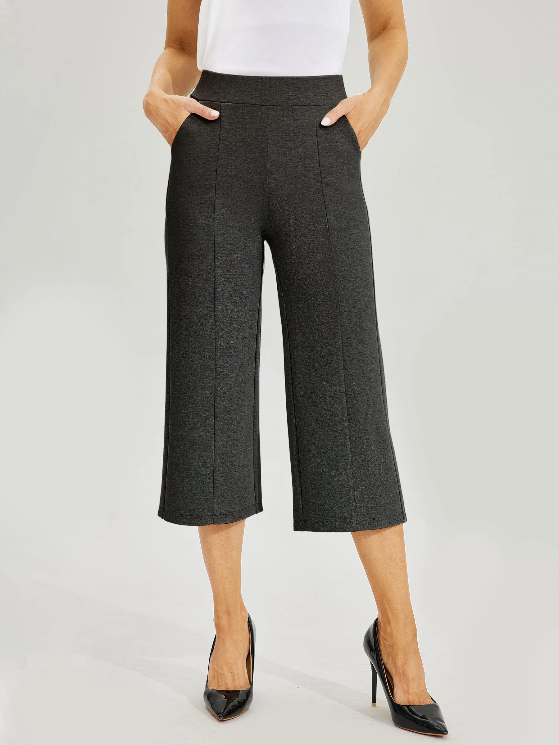 Women's Wide-Leg Capri Dress Pants