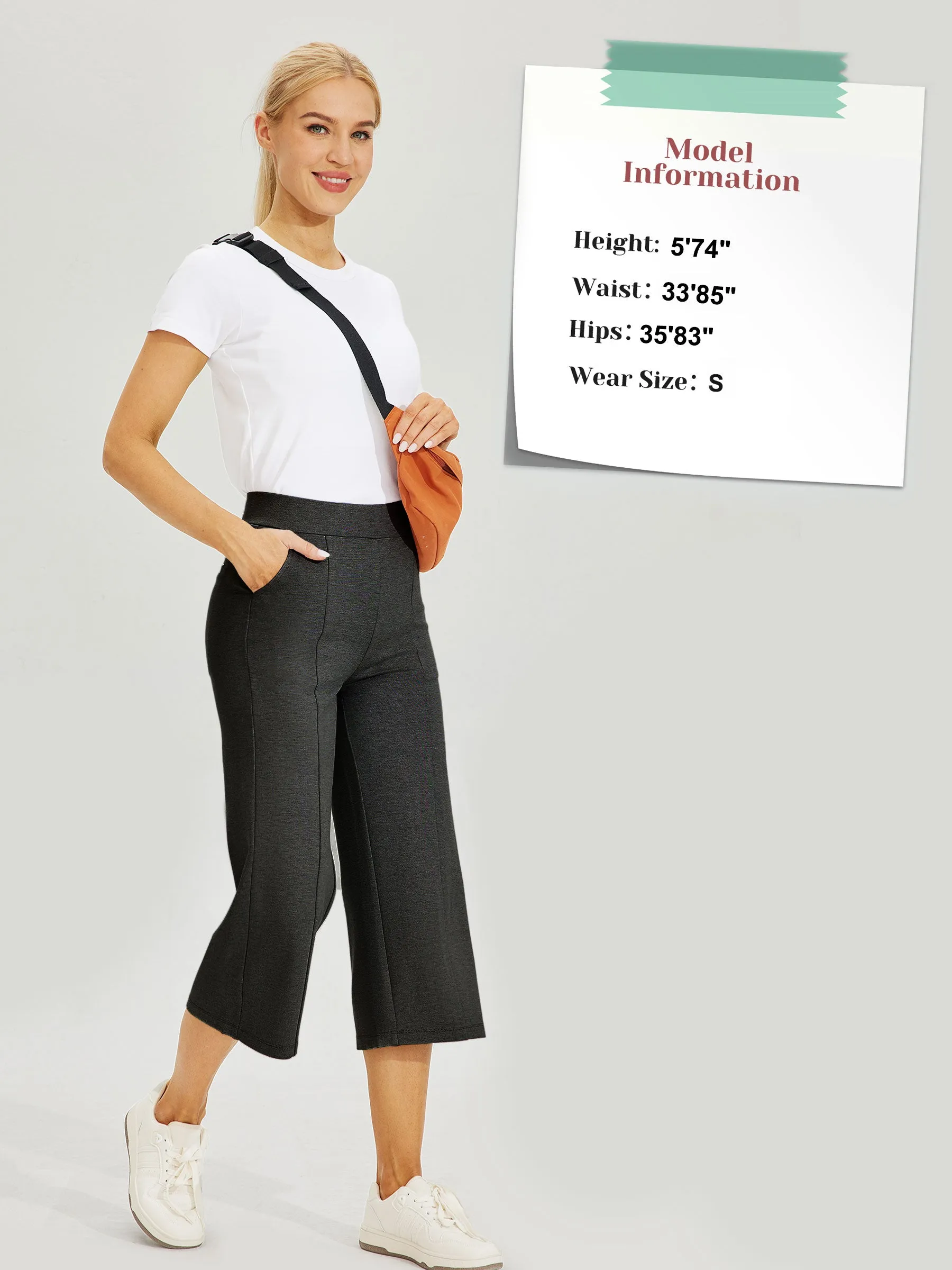 Women's Wide-Leg Capri Dress Pants