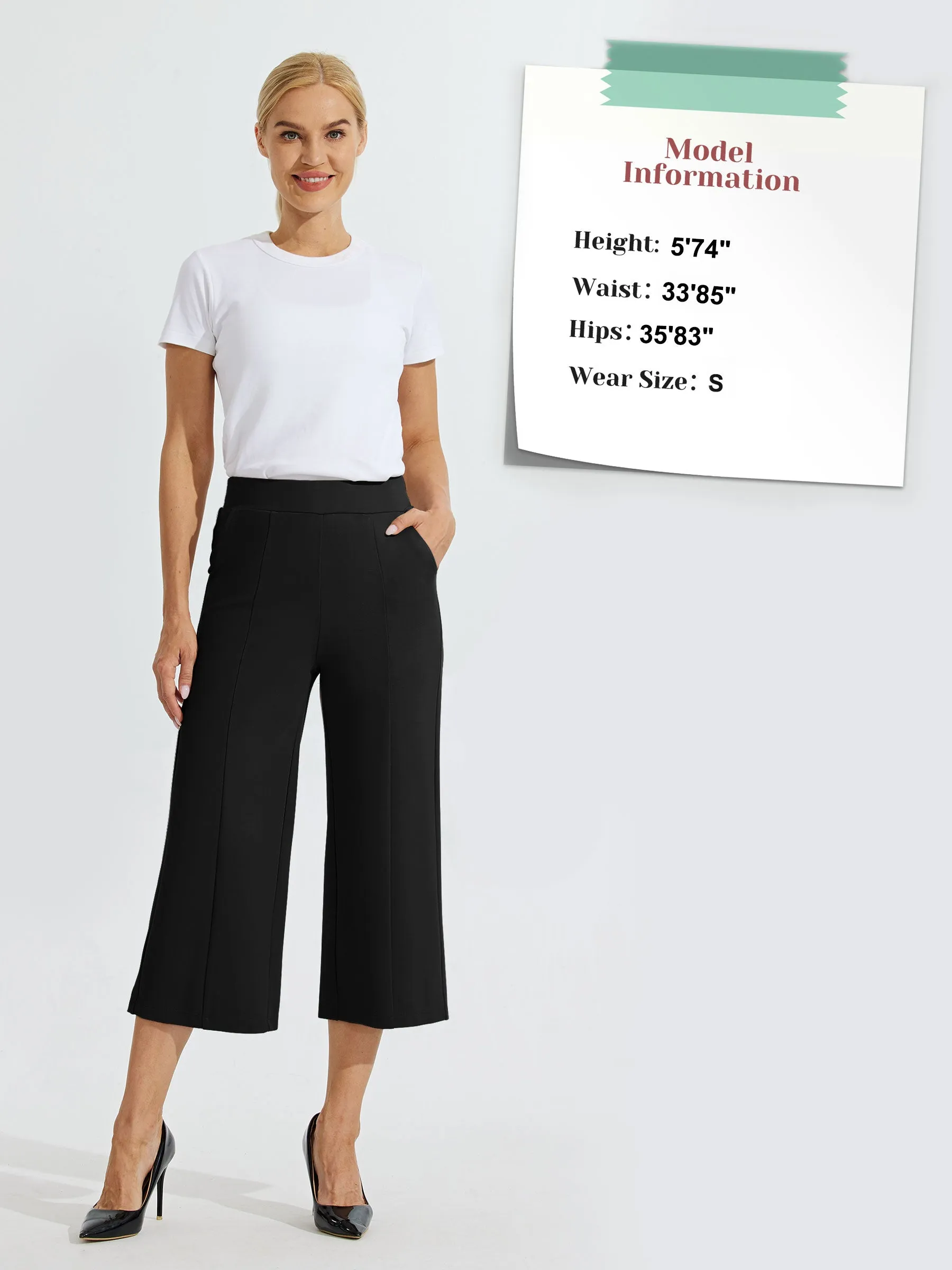 Women's Wide-Leg Capri Dress Pants