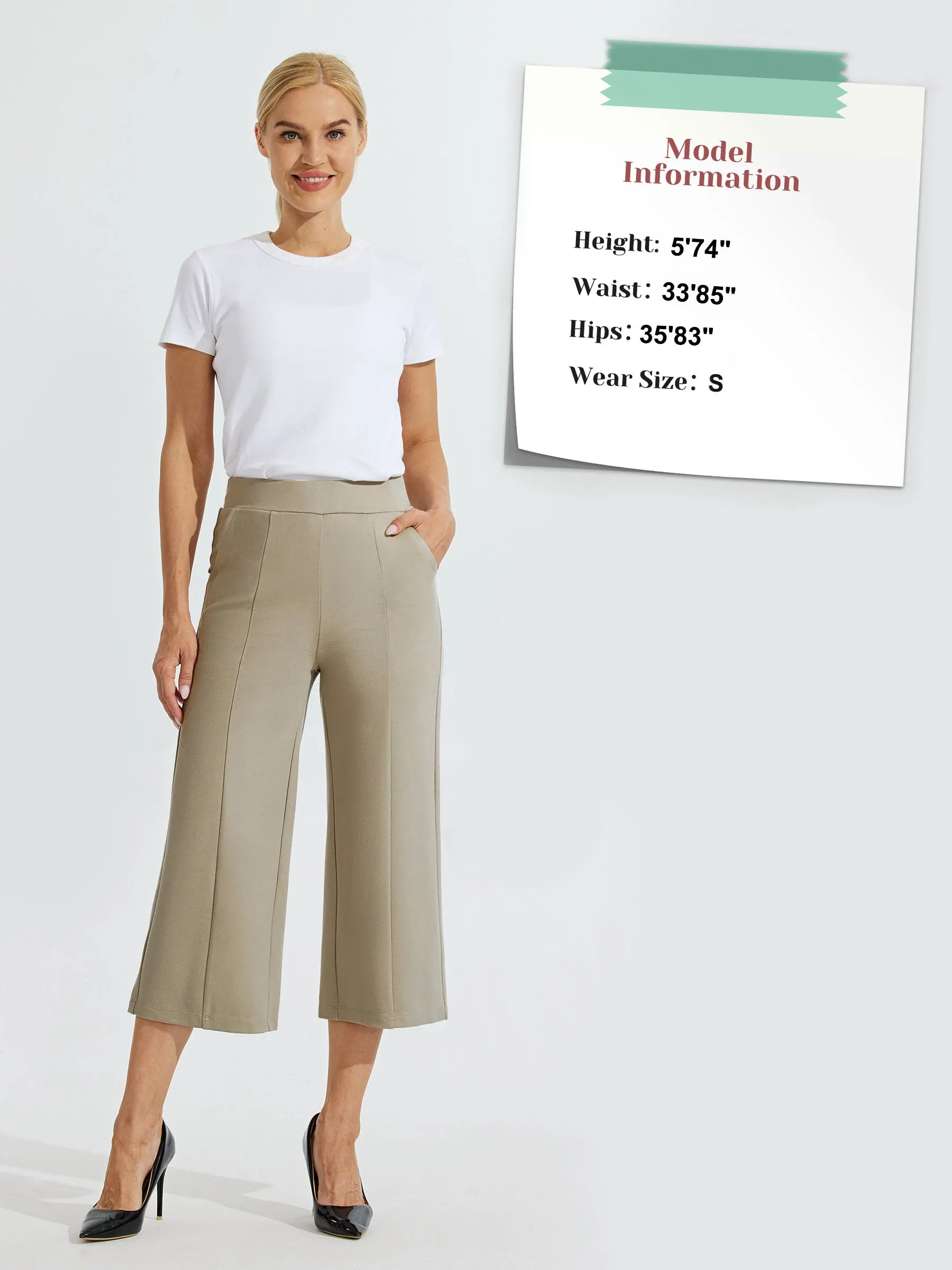 Women's Wide-Leg Capri Dress Pants