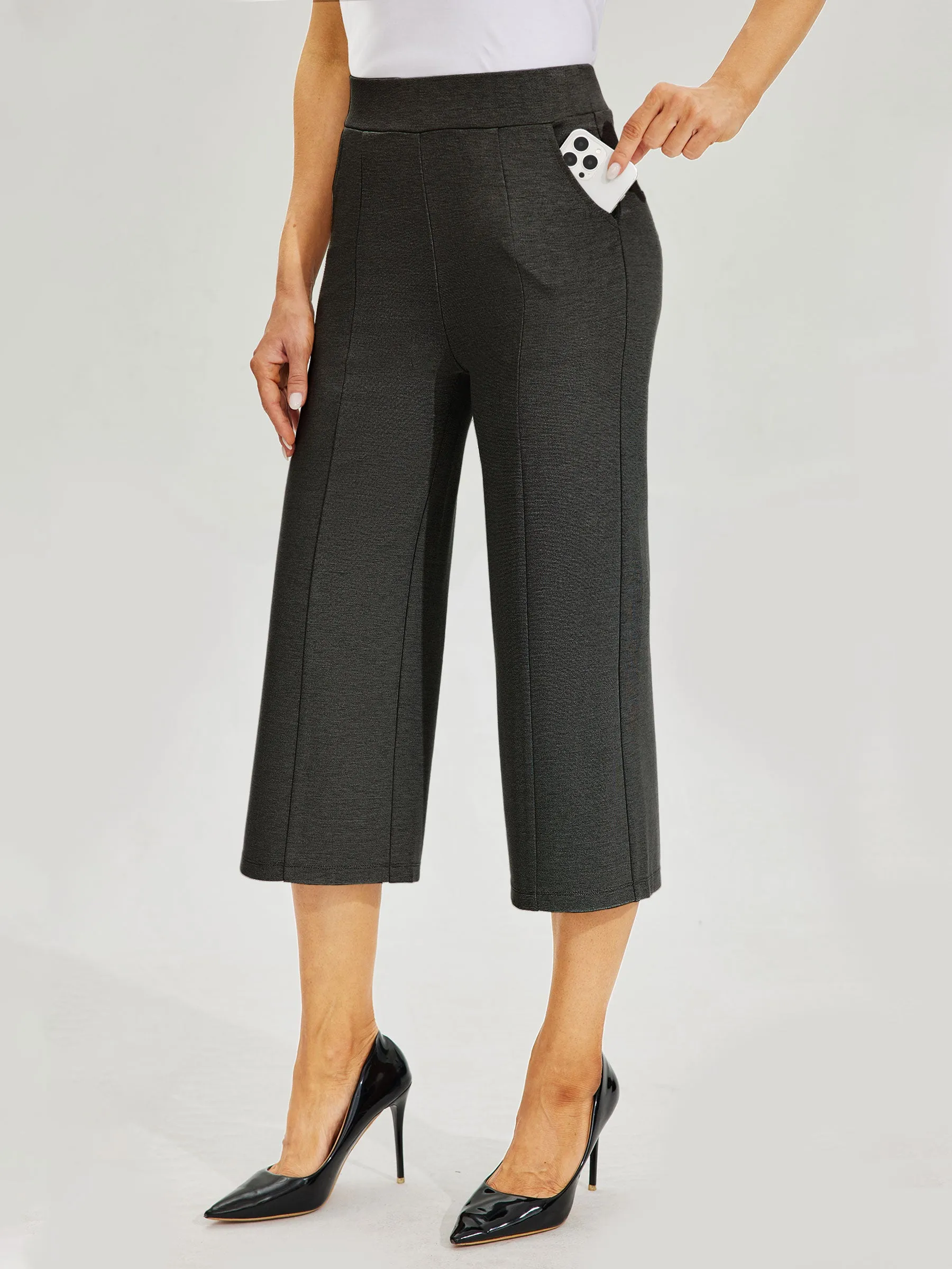 Women's Wide-Leg Capri Dress Pants