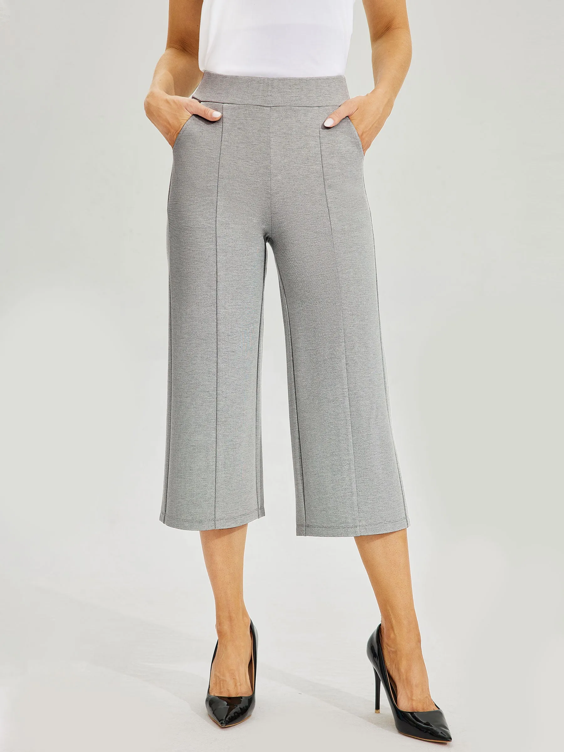 Women's Wide-Leg Capri Dress Pants