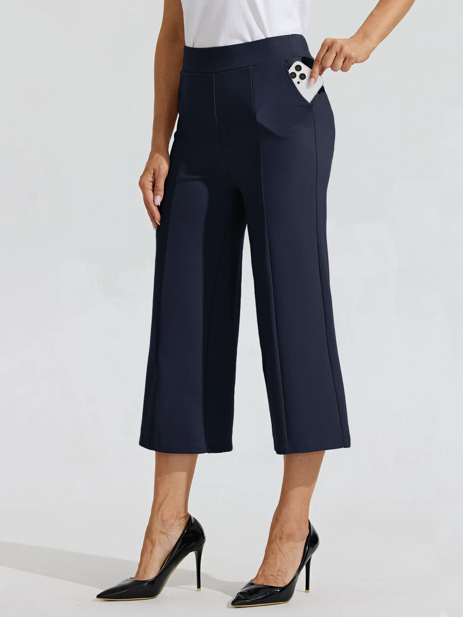 Women's Wide-Leg Capri Dress Pants