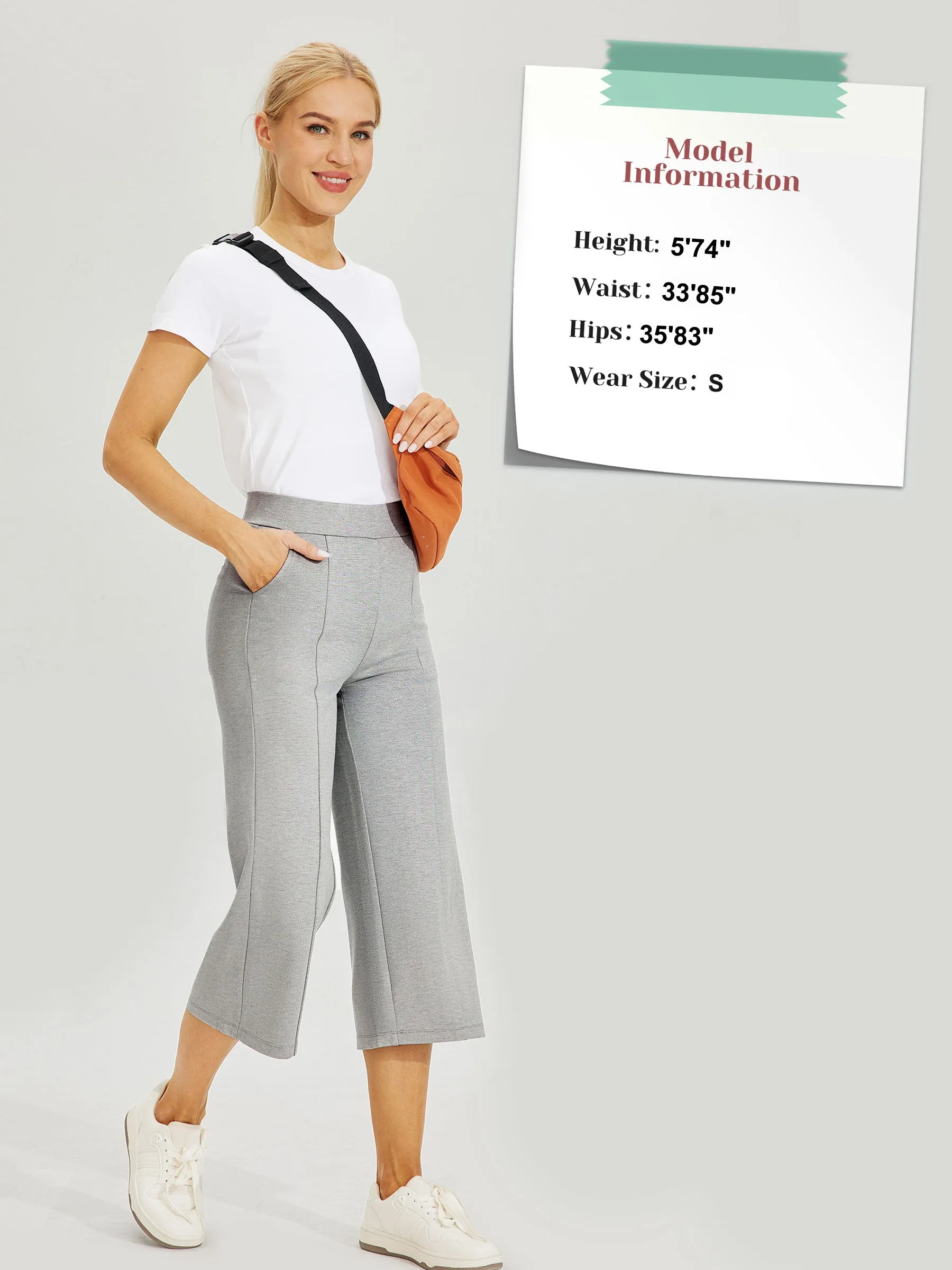 Women's Wide-Leg Capri Dress Pants