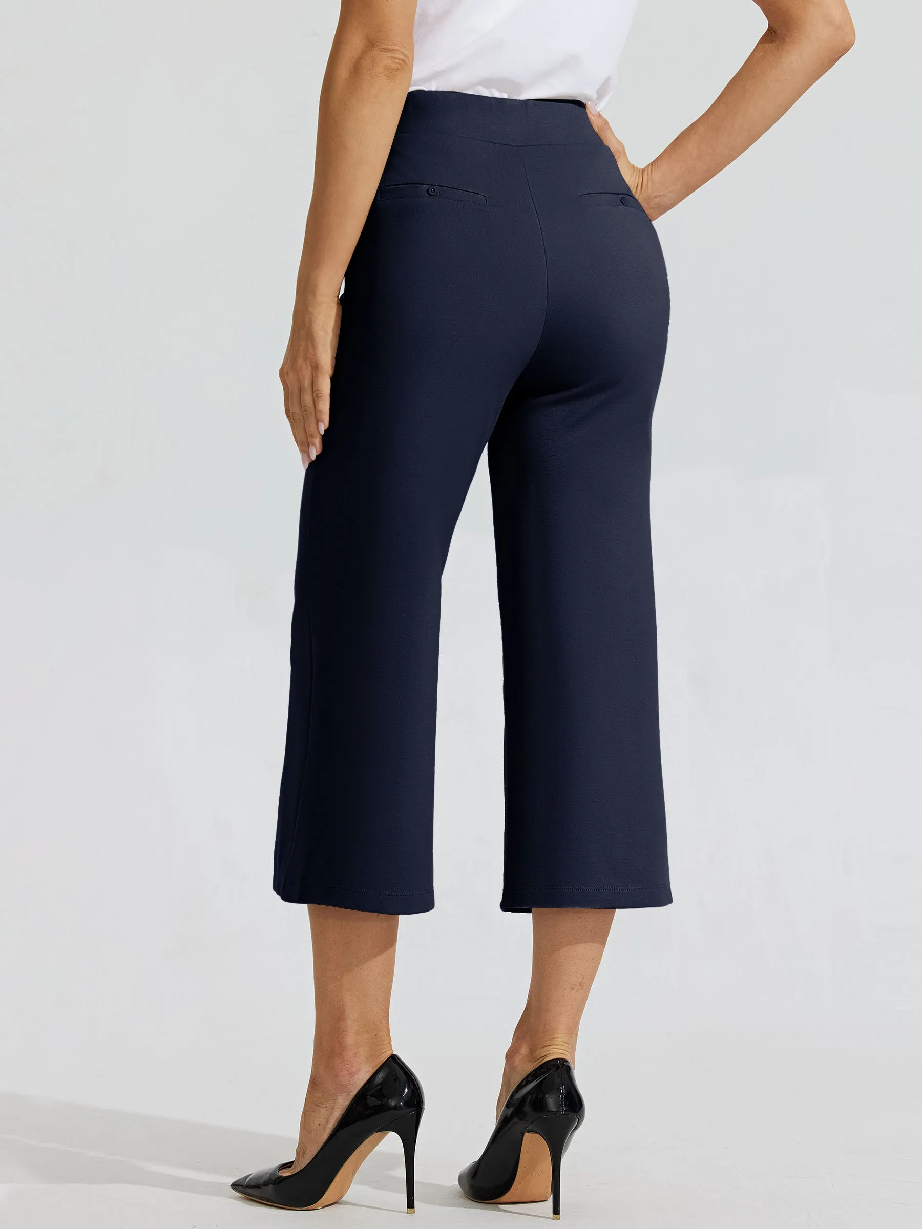 Women's Wide-Leg Capri Dress Pants